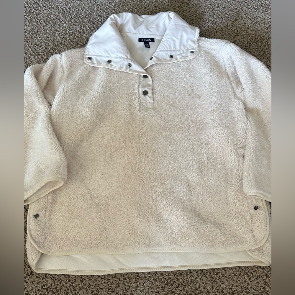Chaps Cream Pullover Fleece
